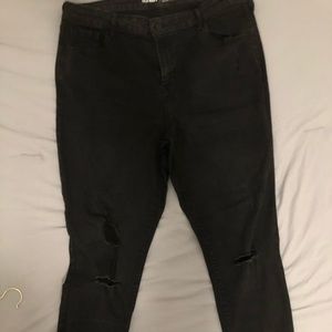 Black, skinny, ripped jeans